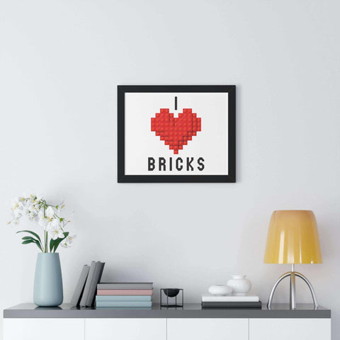 "I LOVE Bricks" Framed Horizontal Poster