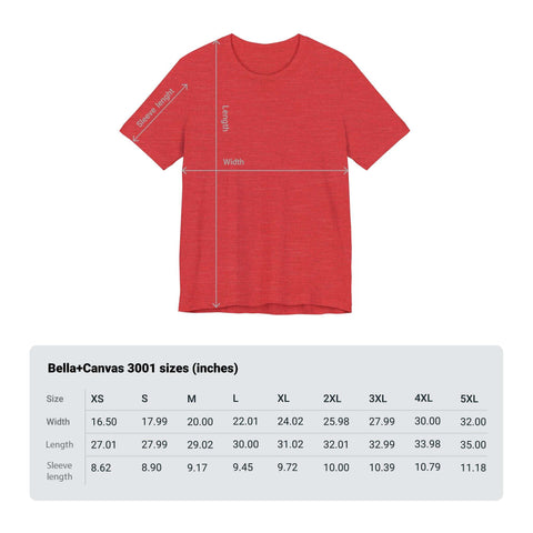 Heather Red Size Chart